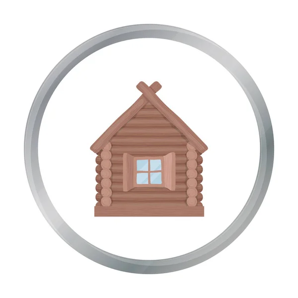 Wooden house icon in cartoon style isolated on white background. Russian country symbol stock vector illustration. — Stock Illustration Wooden house icon in cartoon style isolated on white background. Russian country symbol stock vector illustration. Royalty Free Stock Illustrations
