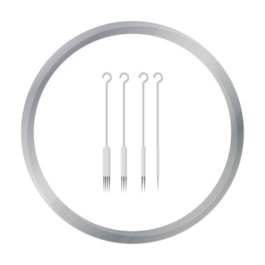 Dövme iğneleri simgesi çizgi film. Büyük stüdyo karikatür simgesinden tek dövme.