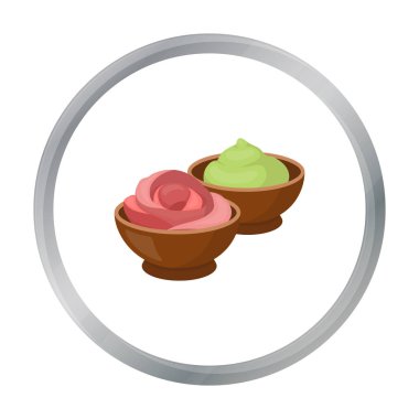Wasabi ve zencefil simgesi beyaz arka plan üzerinde izole karikatür tarzı. Suşi sembol stok vektör çizim.