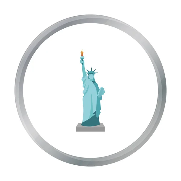 Estátua da Liberdade ícone em estilo cartoon isolado no fundo branco. EUA país símbolo estoque vetor ilustração . —  Vetores de Stock