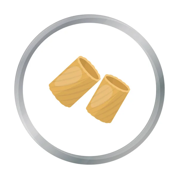 Icono de pasta Ditalini en estilo de dibujos animados aislado sobre fondo blanco. Tipos de pasta símbolo stock vector ilustración . — Archivo Imágenes Vectoriales