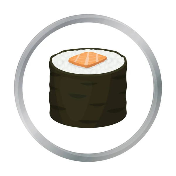 Norimaki Symbol im Cartoon-Stil isoliert auf weißem Hintergrund. Sushi-Symbol Aktienvektor Illustration. — Stockvektor