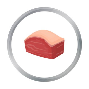 Domuz yağı simgesi beyaz arka plan üzerinde izole karikatür tarzı. Etler sembol stok vektör çizim