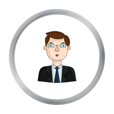 İşadamı simgesi beyaz arka plan üzerinde izole karikatür tarzı. İnsanlar farklı meslek sembol stok illüstrasyon vektör.