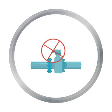 Petrol boru Vana simgesi beyaz arka plan üzerinde izole karikatür tarzı ile. Petrol sanayi sembol stok vektör çizim.