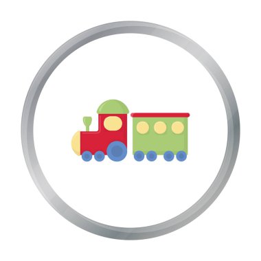 Lokomotif çizgi film simgesi. Gösterim amacıyla web ve mobil tasarım.