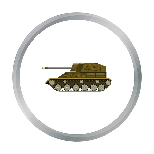 Icono de tanque militar en estilo de dibujos animados aislado sobre fondo blanco. Militar y ejército símbolo stock vector ilustración — Vector de stock