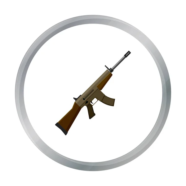 军事突击步枪图标在白色背景上孤立的卡通风格。军队与军方象征股票矢量图 — 图库矢量图片