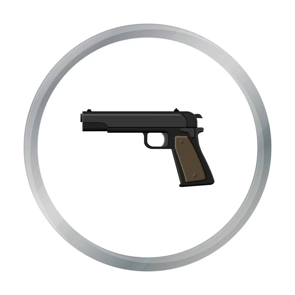 Στρατιωτική handgun εικονίδιο σε ύφος κινούμενων σχεδίων που απομονώνονται σε λευκό φόντο. Στρατιωτικό και το στρατό εικονογράφηση διάνυσμα απόθεμα σύμβολο — Διανυσματικό Αρχείο