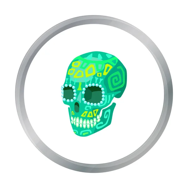 Мексиканская икона черепа калавера в карикатурном стиле выделена на белом фоне. Векторная иллюстрация символов Мексики . — стоковый вектор