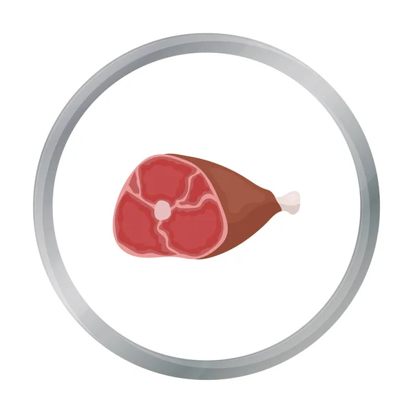 Icono de jamón en estilo de dibujos animados aislado sobre fondo blanco. Carnes símbolo stock vector ilustración — Vector de stock
