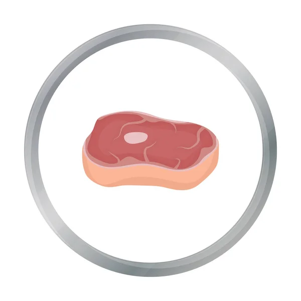 Ikon steak dalam gaya kartun diisolasi pada latar belakang putih. Ilustrasi vektor stok simbol daging - Stok Vektor