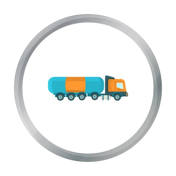 Öltanker-Trucker-Ikone im Cartoon-Stil isoliert auf weißem Hintergrund. Ölindustrie Symbol Aktienvektor Illustration. — Stockvektor