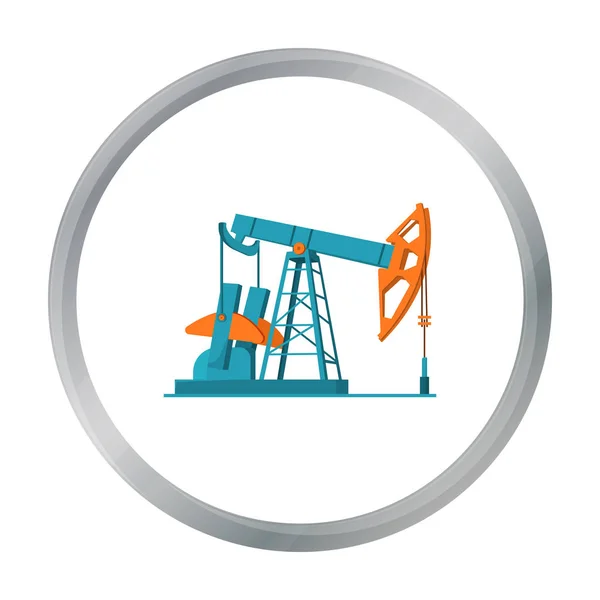 Oil pumpjack icon in cartoon style isolated on white background. Oil industry symbol stock vector illustration. — Stock Vector