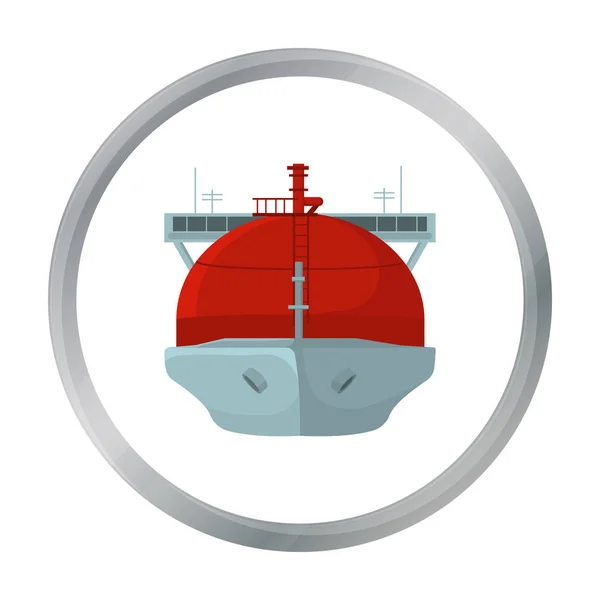 Oil tanker icon in cartoon style isolated on white background. Oil industry symbol stock vector illustration. — Stock Vector