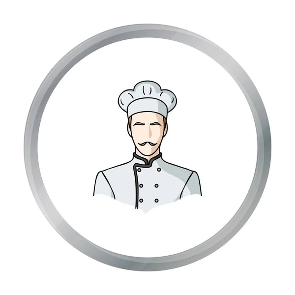 Restaurant chef icon in cartoon style isolated on white background. Restaurant symbol stock vector illustration. — Stock Vector