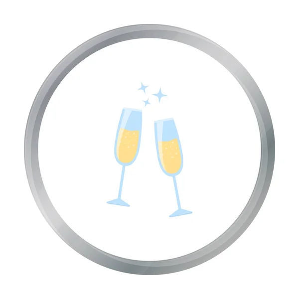 Vektör çizim için web ve hareket eden, şampanya cam kutsal kişilerin resmi — Stok Vektör