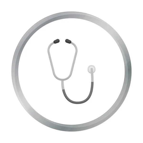 Ikon stetoskop dalam gaya kartun diisolasi pada latar belakang putih. Ilustrasi vektor stok simbol klinik hewan . - Stok Vektor