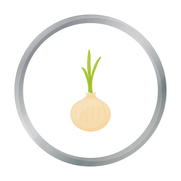 Desenhos animados do ícone da cebola. Ícone de legumes Singe dos desenhos animados eco food . — Vetor de Stock
