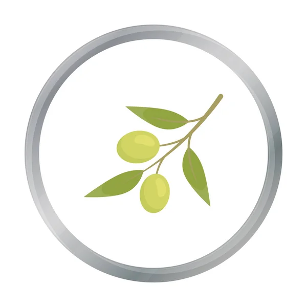 Olivolja ikonen tecknad. Singe grönsaker ikonen från den eko mat tecknat. — Stock vektor
