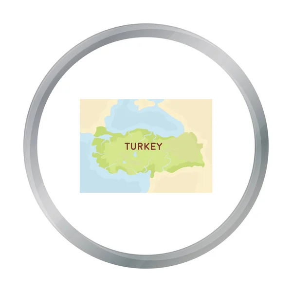 Territorio de Turquía icono en estilo de dibujos animados aislado sobre fondo blanco. Turquía símbolo stock vector ilustración . — Vector de stock