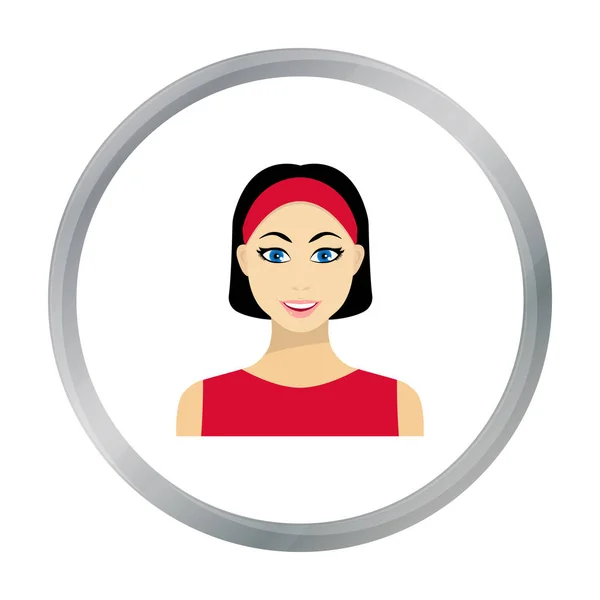 Icono de mujer de pelo negro en estilo plano aislado sobre fondo blanco. Mujer símbolo stock vector ilustración . — Archivo Imágenes Vectoriales