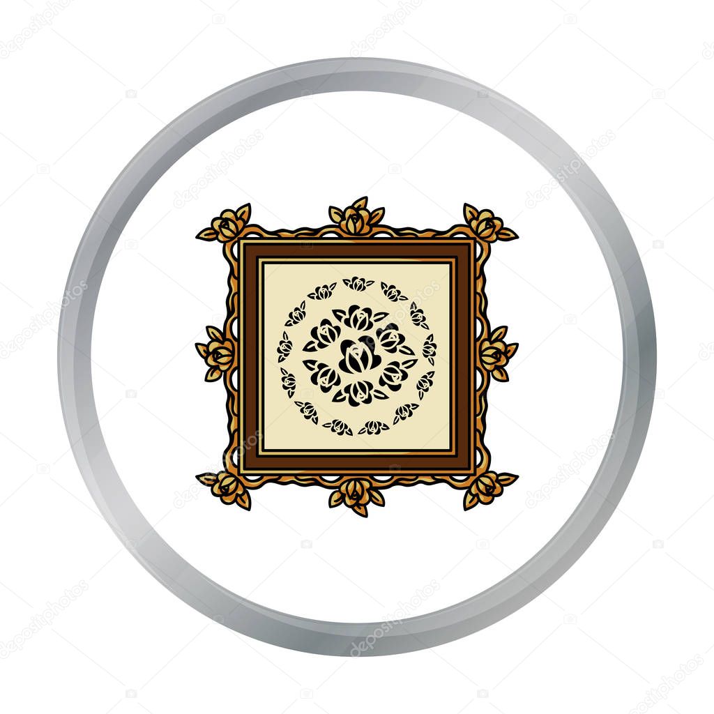 Picture icon in cartoon style isolated on white background. Museum symbol vector illustration. - stock vector