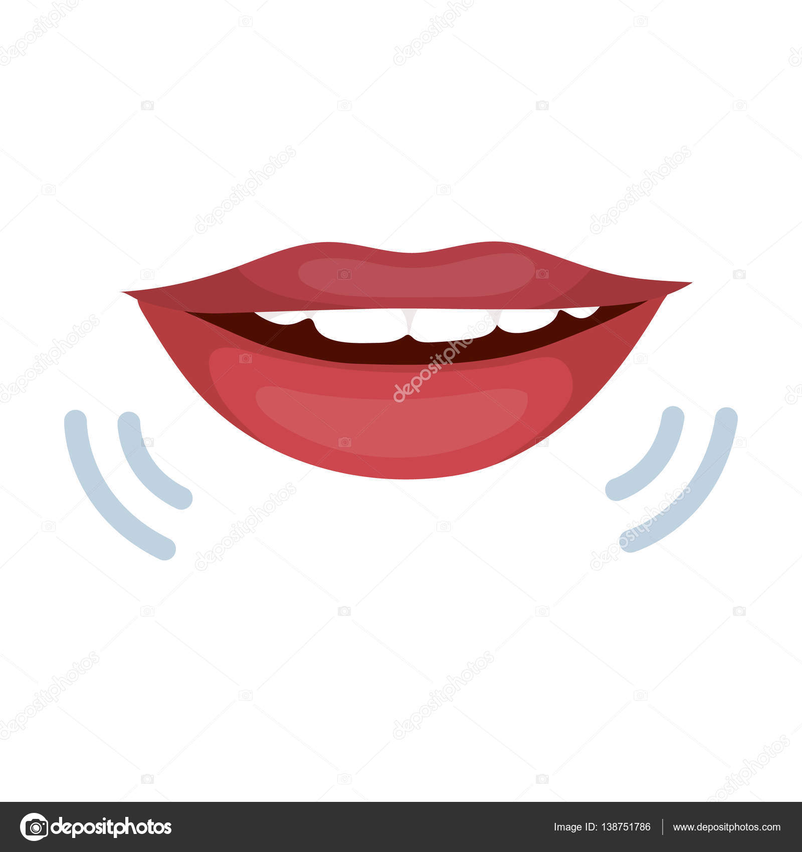 Speaking mouth icon in cartoon style isolated on white background
