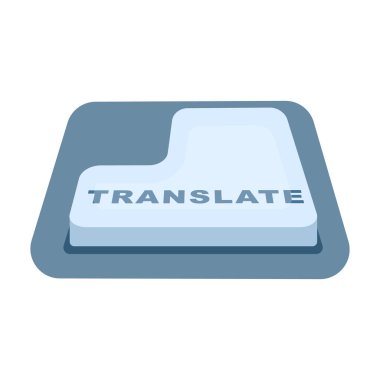 Translate button icon in cartoon style isolated on white background. Interpreter and translator symbol stock vector illustration. clipart