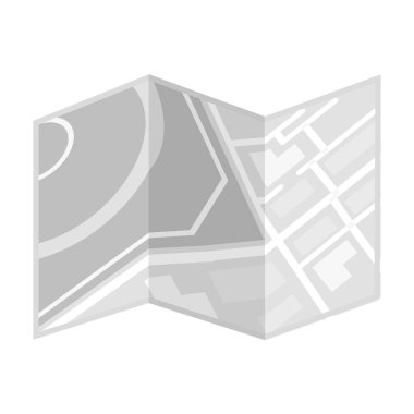 Harita simgesi beyaz arka plan üzerinde izole tek renkli tarzı seyahat. Dinlenmek ve sembol stok vektör çizim seyahat.