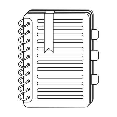 Kişisel sözlük simgesi beyaz arka plan üzerinde izole anahat tarzı. Tercüman ve çevirmen sembol stok vektör çizim.