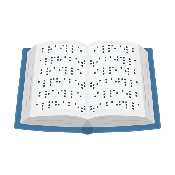Libro escrito en braille icono en estilo de dibujos animados aislado sobre fondo blanco. Intérprete y traductor símbolo stock vector ilustración . — Archivo Imágenes Vectoriales
