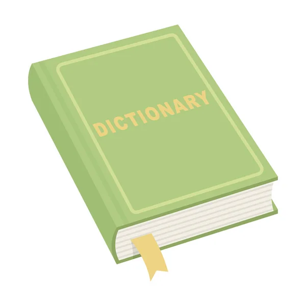 Icono del diccionario en estilo de dibujos animados aislado sobre fondo blanco. Intérprete y traductor símbolo stock vector ilustración . — Vector de stock