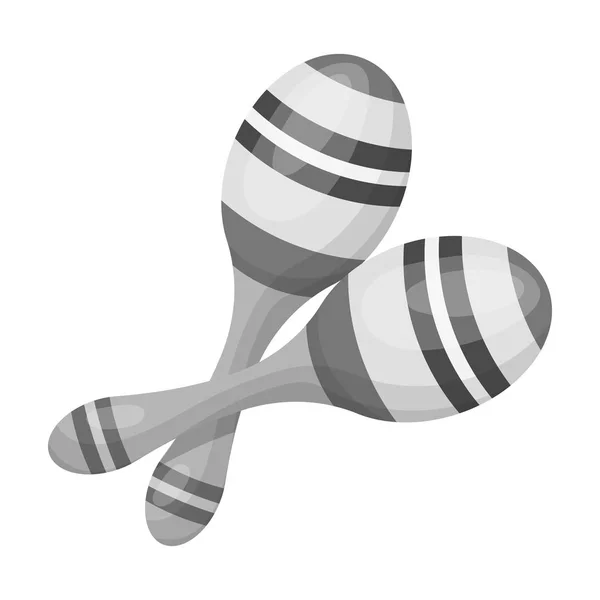 Brazilian maracas icon in monochrome style isolated on white background. Brazil country symbol stock vector illustration. — Stock Vector