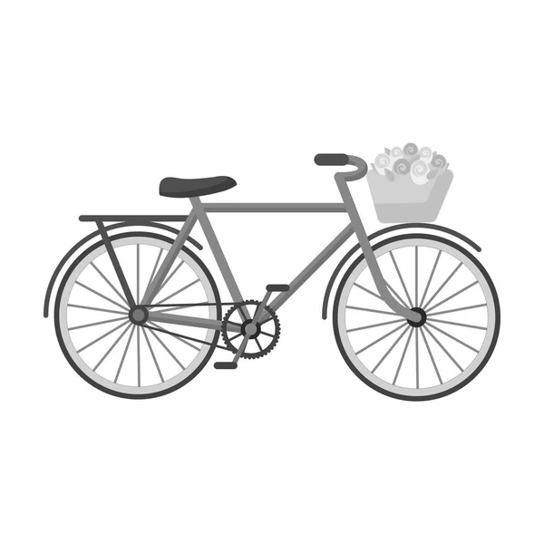 Vélo rose avec icône panier dans un style monochrome isolé sur fond blanc. France pays symbole illustration vectorielle de stock . — Image vectorielle