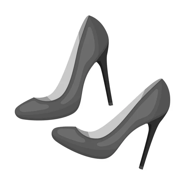 Zapatos con tacón de aguja icono en estilo monocromo aislado sobre fondo blanco. Francia país símbolo stock vector ilustración . — Vector de stock