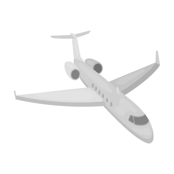 Airplane icon in monochrome style isolated on white background. Rest and travel symbol stock vector illustration. — Stock Vector