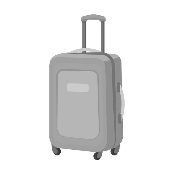 Travel luggage icon in monochrome style isolated on white background. Rest and travel symbol stock vector illustration. — Stock Vector