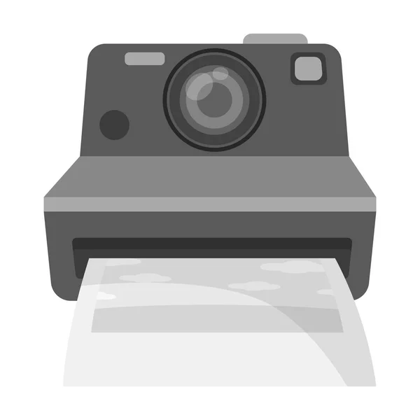Retro fotokamery ikona v monochromatickém stylu izolovaných na bílém pozadí. Hipster stylu symbol akcií vektorové ilustrace. — Stockový vektor