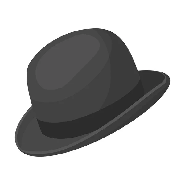 Ícone de chapéu Bowler em estilo monocromático isolado no fundo branco. Hipster estilo símbolo estoque vetor ilustração . —  Vetores de Stock