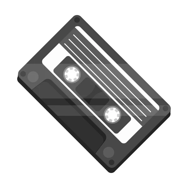 Audio-Kassetten-Symbol im monochromen Stil isoliert auf weißem Hintergrund. hipster style symbol stock vektor illustration. — Stockvektor