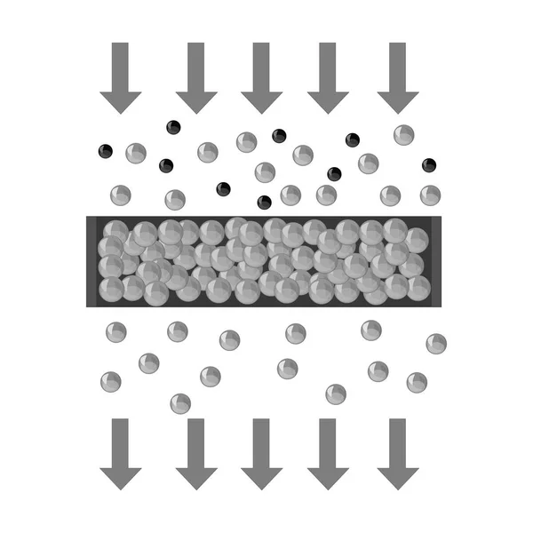 モノクロ スタイル白い背景で隔離の水ろ過アイコン。水ろ過システム シンボル株式ベクトル図. — ストックベクタ