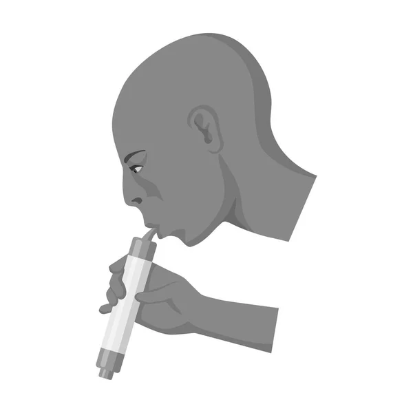 Bebida de homem através de ícone de filtro compacto em estilo monocromático isolado no fundo branco. Sistema de filtragem de água símbolo estoque vetor ilustração . —  Vetores de Stock