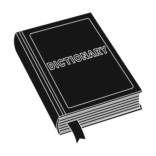 Woordenboek pictogram in zwarte stijl geïsoleerd op een witte achtergrond. Tolk en vertaler symbool voorraad vectorillustratie. — Stockvector