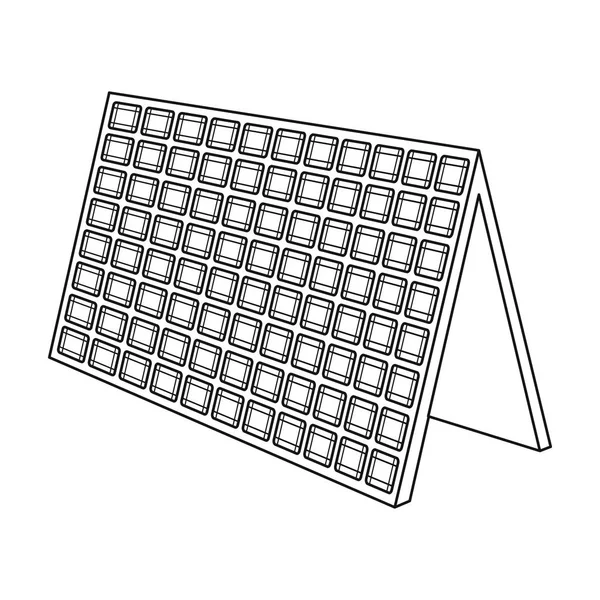 Solpanel-ikonen i dispositionsformat isolerad på vit bakgrund. Bio och ekologi symbol lager vektorillustration. — Stock vektor