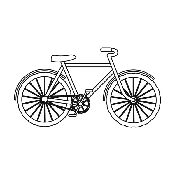 Icona bicicletta verde in stile contorno isolato su sfondo bianco. Illustrazione vettoriale stock simbolo bio ed ecologia . — Vettoriale Stock