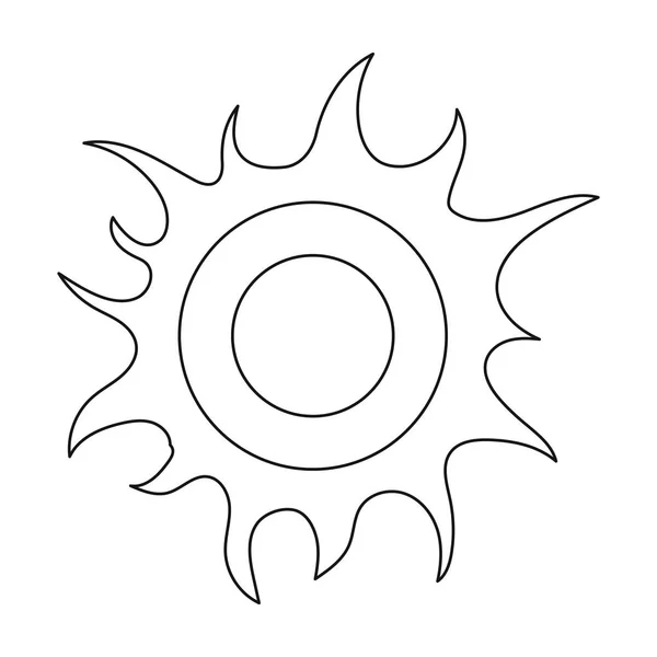 Het pictogram van de zon in kaderstijl geïsoleerd op een witte achtergrond. Bio en ecologie symbool voorraad vectorillustratie. — Stockvector