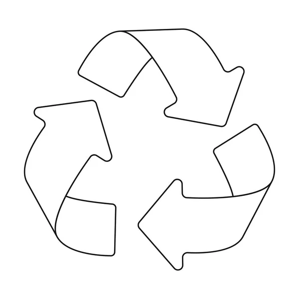 Grünes Recycling-Zeichen-Symbol im Umrissstil isoliert auf weißem Hintergrund. Bio- und Ökologie-Symbol Aktienvektor-Illustration. — Stockvektor