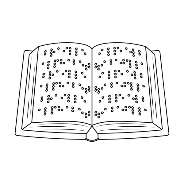 Book written in braille icon in cartoon,black style isolated on white