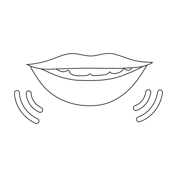 Speaking mouth icon in outline style isolated on white background. Interpreter and translator symbol stock vector illustration. — Stock Vector